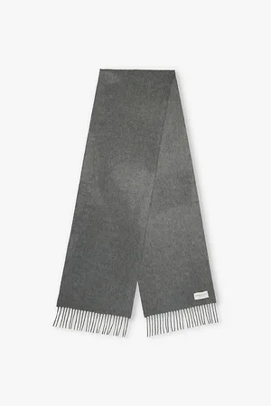 Johnstons Of Elgin Mens Fringed Brushed-Cashmere Scarf