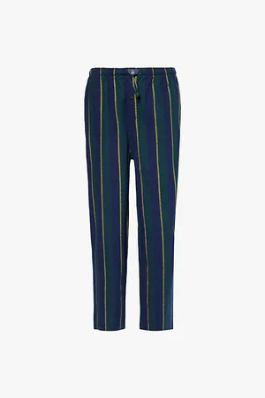 Ralph Lauren Mens Stripe-Pattern Cotton Pyjama Bottoms S