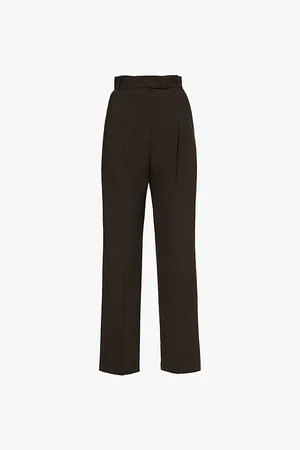 The Frankie Shop Womens Bea Straight-Leg Mid-Rise Stretch-Woven Trousers Xxs