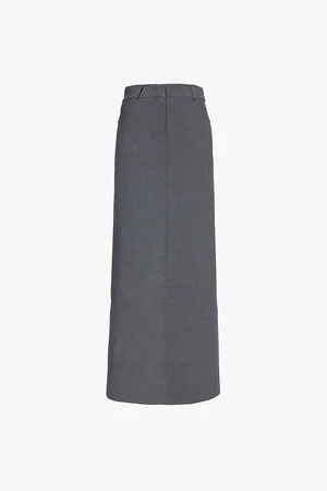 The Frankie Shop Womens Malvo Straight-Cut Wool-Blend Maxi Skirt Xs
