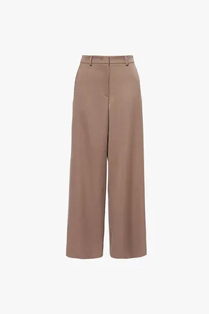 Giorgio Armani Womens Wide-Leg High-Rise Wool Trousers 6