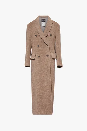 Giorgio Armani Womens Double-Breasted Wool-Blend Maxi Coat 6