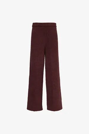 Calvin Klein Womens Elasticated-Waistband Wide-Leg Mid-Rise Fleece Trousers Xl
