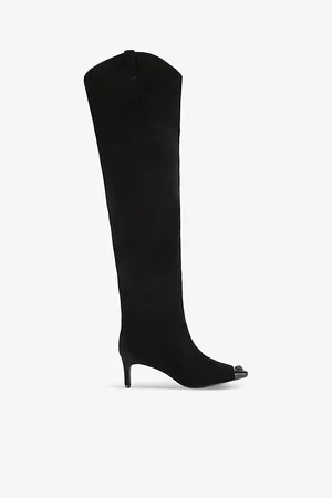 Kurt Geiger Womens Regent Eagle-Head Suede Over-The-Knee Boots Eur 37 / 4 Uk Women