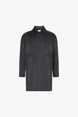 Sunspel Mens Single-Breasted Brushed Cashmere Coat S