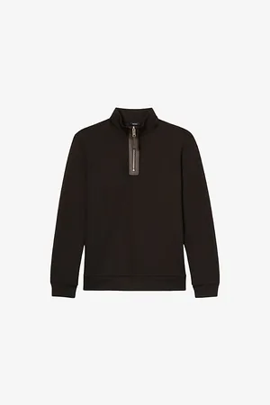 Reiss Mens Hale High-Neck Stretch-Jersey Sweatshirt S