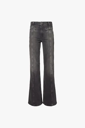 Free People Womens Firecracker Slim-Fit Flared Stretch-Denim Jeans 25