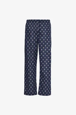 DEREK ROSE Mens Ledbury Straight-Leg Relaxed-Fit Cotton Pyjama Trousers S