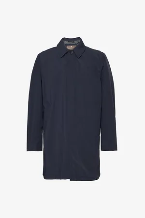 Oscar Jacobson Mens Spread-Collar Slip-Pocket Regular-Fit Shell Coat 40