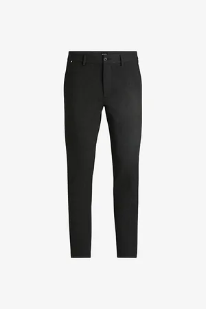 HUGO BOSS Mens Micro-Patterned Slim-Fit Stretch-Woven Trousers 40