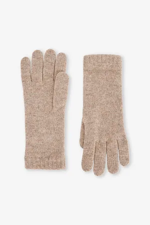 Johnstons Of Elgin Womens Ribbed Knitted Cashmere Gloves