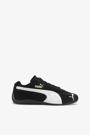 PUMA Mens Black White Speedcat Og Suede Low-Top Trainers 3