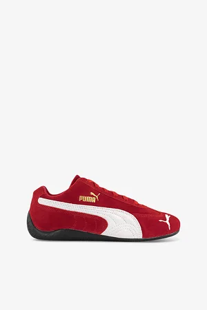 PUMA Mens Red White Speedcat Og Suede Low-Top Trainers 3