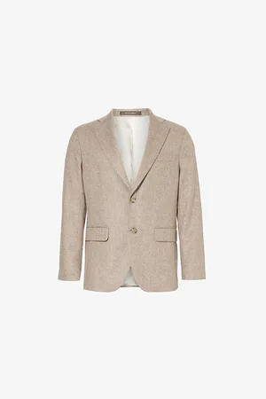 Oscar Jacobson Mens Fogerty Single-Breasted Regular-Fit Wool-Blend Blazer 36