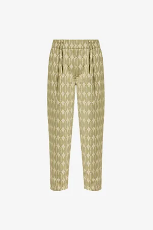 LABRUM Mens Jacquard Monogram Pleated High-Rise Regular-Fit Cotton-Blend Trousers S