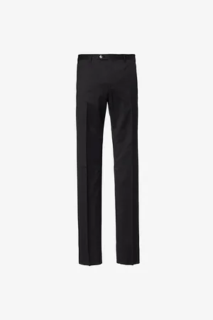 corneliani Mens Unhemmed Straight-Leg Regular-Fit Wool Trousers 36