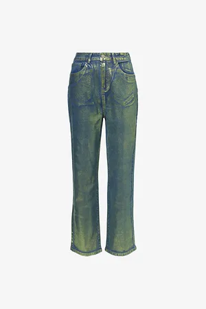 Amy Lynn Womens Lupe Foil-Coated Woven Trousers 6