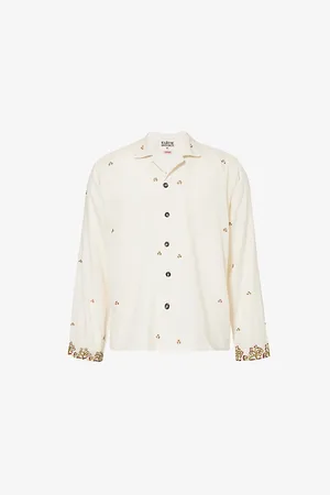 Kartik Research Mens x Baracuta Camp-Collar Relaxed-Fit Cotton Shirt M