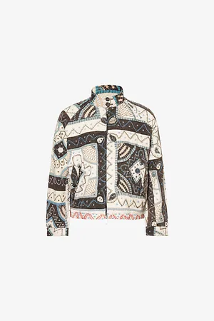 Kartik Research Mens x Baracuta Contrast-Panels Relaxed-Fit Cotton Jacket M