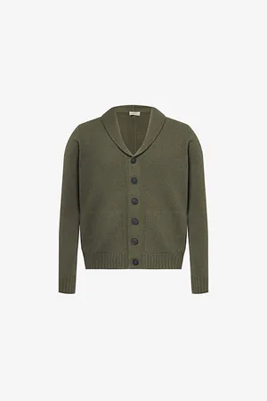 JOHN SMEDLEY Mens Shawl-Collar Regular-Fit Recycled-Cashmere and Wool Cardigan S