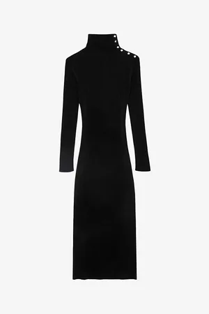 Zadig & Voltaire Womens Mireille Diamante-Embellished Open-Back Merino-Wool Maxi Dress Xs