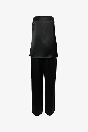 Reformation Womens Ref Alleia Two-Piece Crinkle-Satin Trouser and Top Set 4