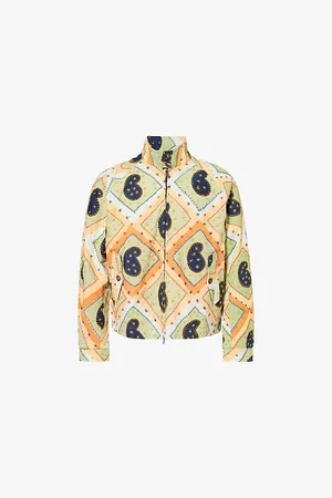 Kartik Research Mens x Baracuta Contrast-Panels Relaxed-Fit Cotton Jacket M