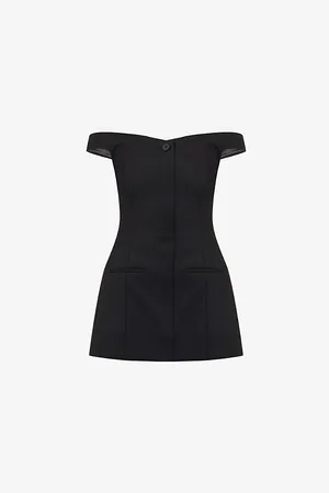 SIR Womens Sandrine Off-Shoulders Stretch-Woven Blend Mini Dress Xs