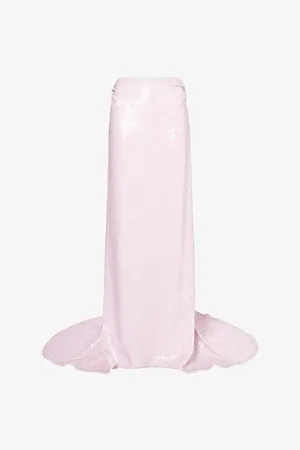 DRIES VAN NOTEN Womens Seam Ruched-Waist Sequined Maxi Skirt 12