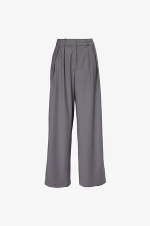 The Frankie Shop Womens Ripley Pleated Wide-Leg Wool-Blend Trousers Xs