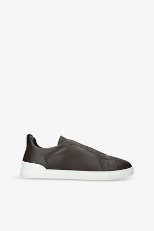 Ermenegildo Zegna Mens Triple Stitch Secondskin Shearling Leather Low-Top Trainers Eur 41 / 7 Uk Men