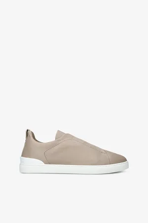 Ermenegildo Zegna Mens Triple Stitch Secondskin Shearling Leather Low-Top Trainers Eur 41 / 7 Uk Men