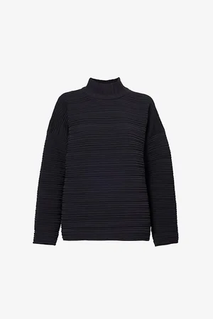 PLEATS PLEASE ISSEY MIYAKE Womens High-Neck Long-Sleeve Knitted Jumper 1Size