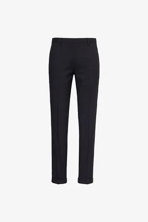 Paul Smith Mens Tailored Straight-Leg Slim-Fit Wool Trousers 30