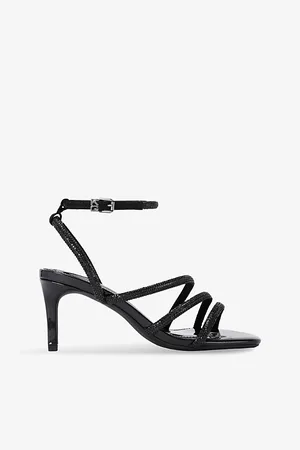 Kurt Geiger Womens Savanna Low Crystal-Embellished Heeled Woven Sandals Eur 36 / 3 Uk Women