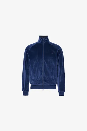 Fred Perry Mens Velour High-Neck Regular-Fit Cotton and Recycled-Polyester Blend Jacket Xl