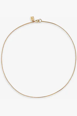 Crystal Haze Womens Box Chain 18ct Yellow -Plated Brass Necklace 40cm