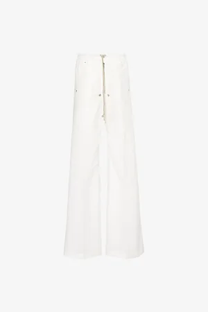Moncler Womens Belas Wide-Leg Cotton-Blend Woven Trousers M