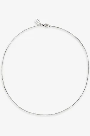 Crystal Haze Womens Box Chain 18ct Yellow Gold-Plated Brass Necklace 40cm