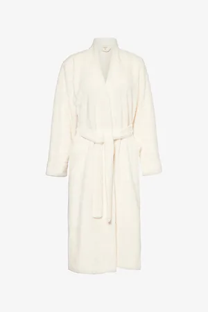 Eberjey Womens Brushed-Fleece Long Robe Xs