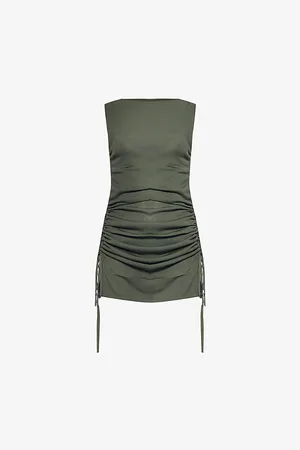 SIR Womens Yolanda Ruched Knitted Mini Dress S