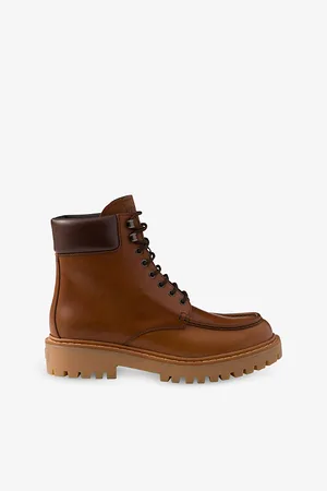 Prada Mens Lugged-Sole Leather Ankle Boots Eur 43 / 9 Uk Men