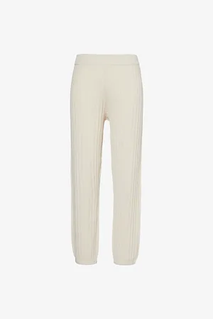 Simkhai Womens Cable-Knit Straight-Leg Cotton-Cashmere Knitted Jogging Bottoms M
