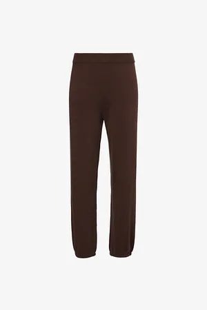 Simkhai Womens Fine-Knit Straight-Leg Cotton-Cashmere Jogging Bottoms M
