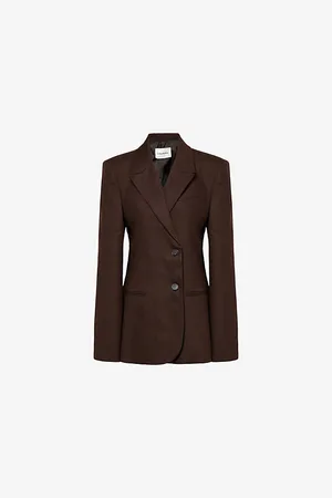 The Frankie Shop Womens Morrison Double-Breasted Regular-Fit Stretch-Wool Blazer Xs