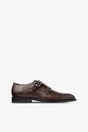 Jimmy Choo Mens Finnion Almond-Toe Lizard-Effect Leather Monk Shoes Eur 41 / 8 Uk Women