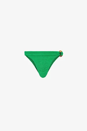 Monday Swimwear Womens Antigua Crinkle High-Leg Seersucker Bikini Bottoms 10