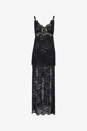 Paco rabanne Womens Sweetheart-Neckline Shoulder-Straps Lace Maxi Dress 10