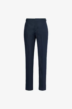 Orlebar Brown Mens Griffon Two-Slip-Pockets Mid-Rise Regular-Fit Linen Trousers 28