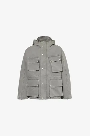Represent Mens x Belstaff Hooded Patch-Pocket Cotton Jacket S